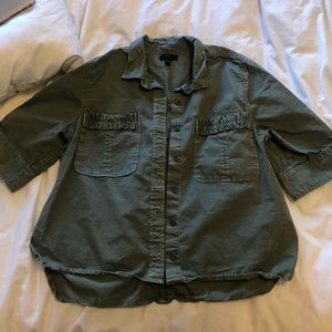 J. Crew army green cropped jacket sz 14